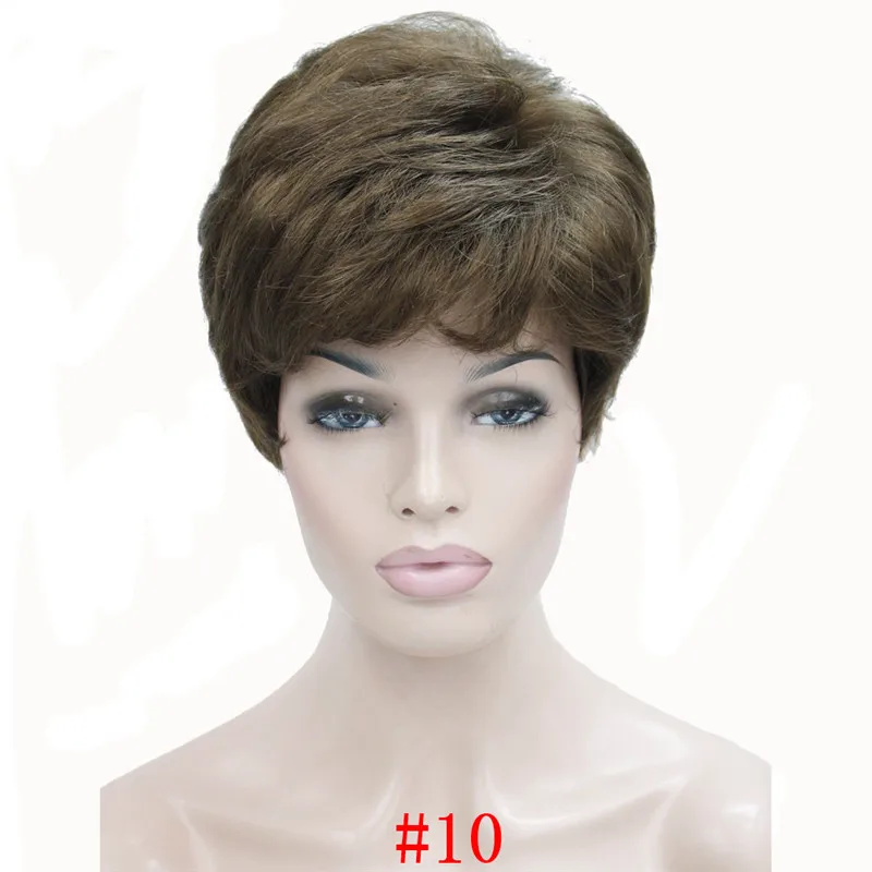 StrongBeauty синтетические Короткие Волнистые Волосы пышные натуральные светлые/серебристо-серые парики с челкой для женщин много цветов на выбор