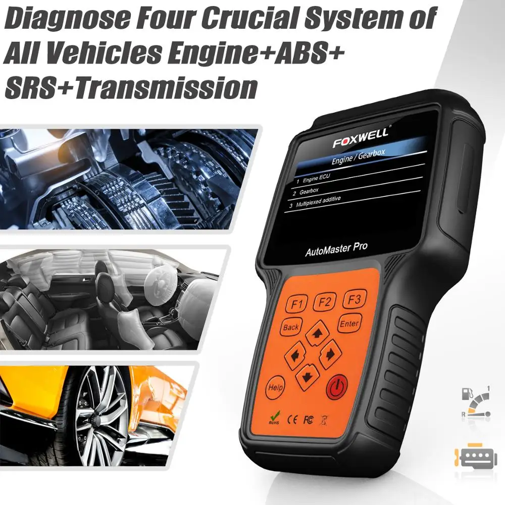 FOXWELL NT614 автомобильный OBD2 сканер двигателя ABS SRS подушка безопасности Трансмиссия диагностический инструмент EPB сброс масла ODB2 OBD 2 Автомобильный сканер