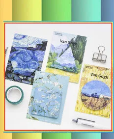 4pcs/lot Van Gogh memo pads Geometry Sticky Note Post It Starry night guestbook stickers Stationery Office School supplies 01927