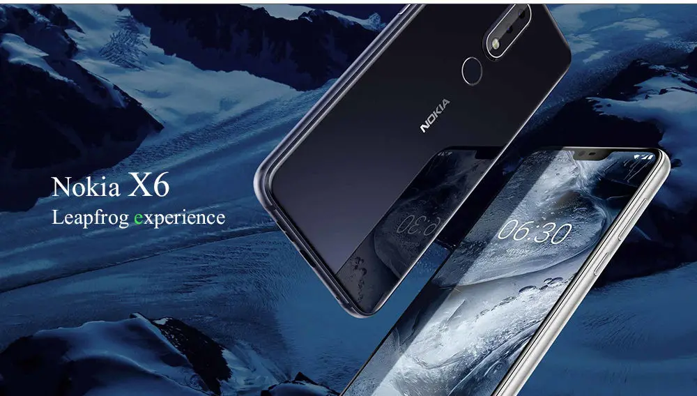 Мобильный телефон Nokia X6 с глобальной ПЗУ, 6 ГБ, 64 ГБ, 5,8 дюйма, 18:9 FHD, Восьмиядерный процессор Snapdragon 636, 3060 мАч, Мп+ Мп камера, отпечаток пальца