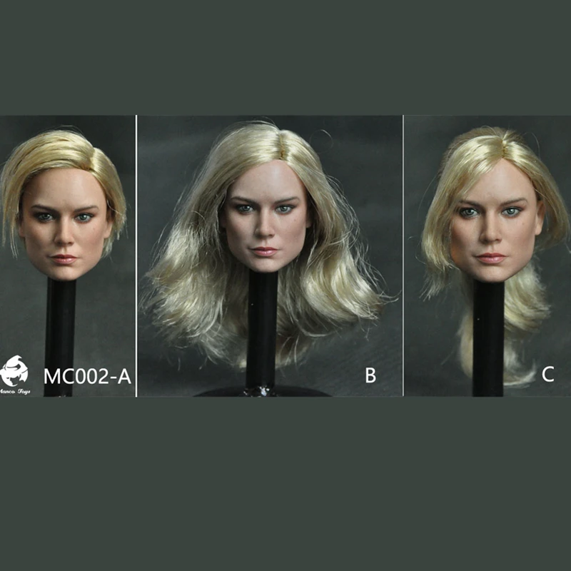 Масштаб 1/6 женская голова Brie Larson с длинными волосами для 12 дюймовой экшн фигурки
