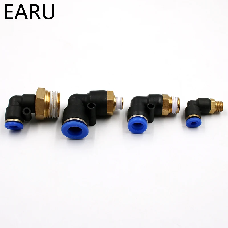 PL OD 4 6 8 10 12 мм-1/8 ''1/4'' 3/8 ''1/2'' пневматический мужской локоть соединитель трубка воздуха нажимной фитинг штепсельная розетка