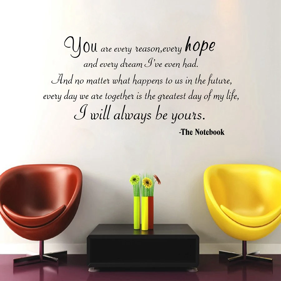 Бесплатная доставка блокнот Я всегда буду вашим цитата/слова/Романтические