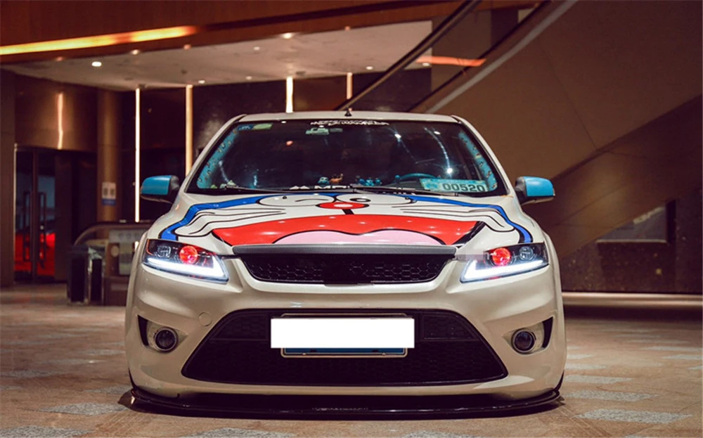 2 шт. светодиодный фары для Ford Focus 2009 2010 2011 Автомобильные ангельские глазки