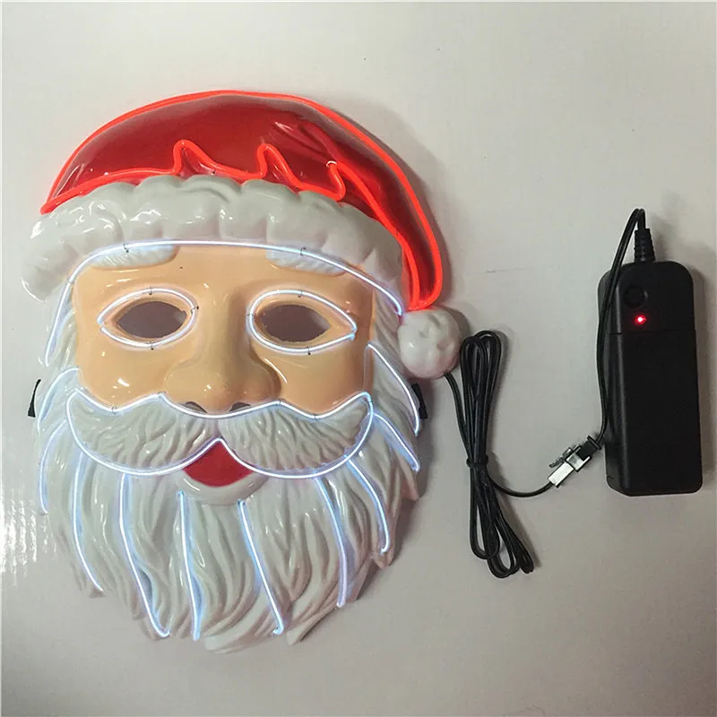 

Christmas Festival Funny gifts Motorcycle full face masks Cosplay Costume Santa Claus Unisex face shield warmer LED Lights Mask