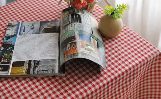 DUNXDECO скатерть хлопковая для стола ткань Англия Классическая красная в клетку