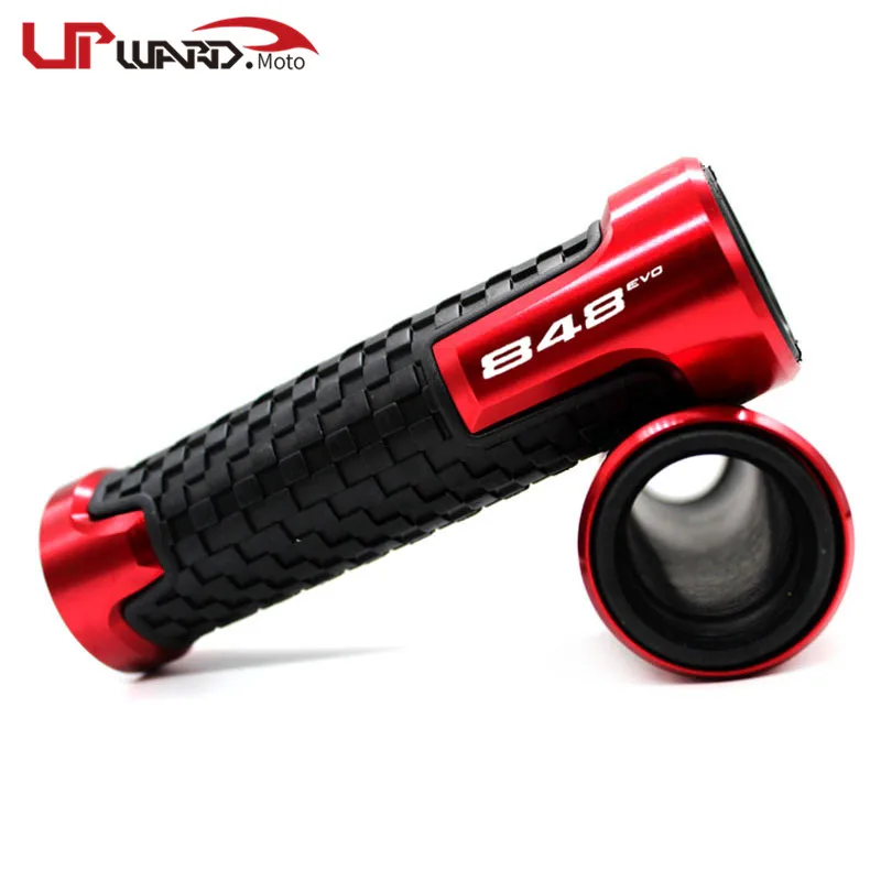 Red Для Ducati 848 EVO 848EVO аксессуары для мотоциклов 7/8 ''22 мм CNC рукоятки «Грипсы» ручка, рукоятка - Цвет: Red