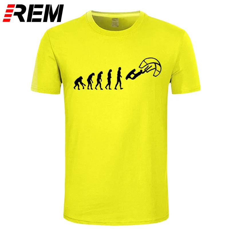 REM Funny Kitesurf Shirt-Kite Surfinger Evolution Kite Boarding, хлопок, футболка классная с принтом, облегающая футболка с буквенным принтом - Цвет: yellow black