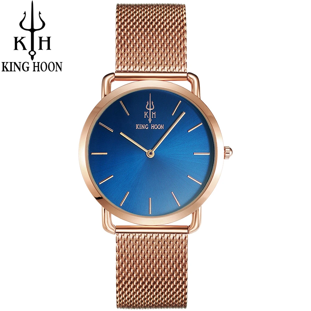 

KING HOON Women Watches Brand Top Luxury Ultrathin 38mm Casual Rose Gold Quartz Wristwatches Montre Femme Relojes watch women