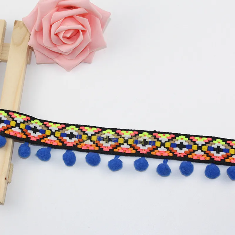 FFLACELL 1 ярд радужных шариков кружевная кисточка лента с бахромой отделка сделай