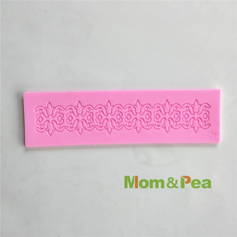 

0547 Бесплатная доставка, силиконовая кружевная форма Mom & Pea, украшение для торта, 3D форма для мастики, пищевой формы