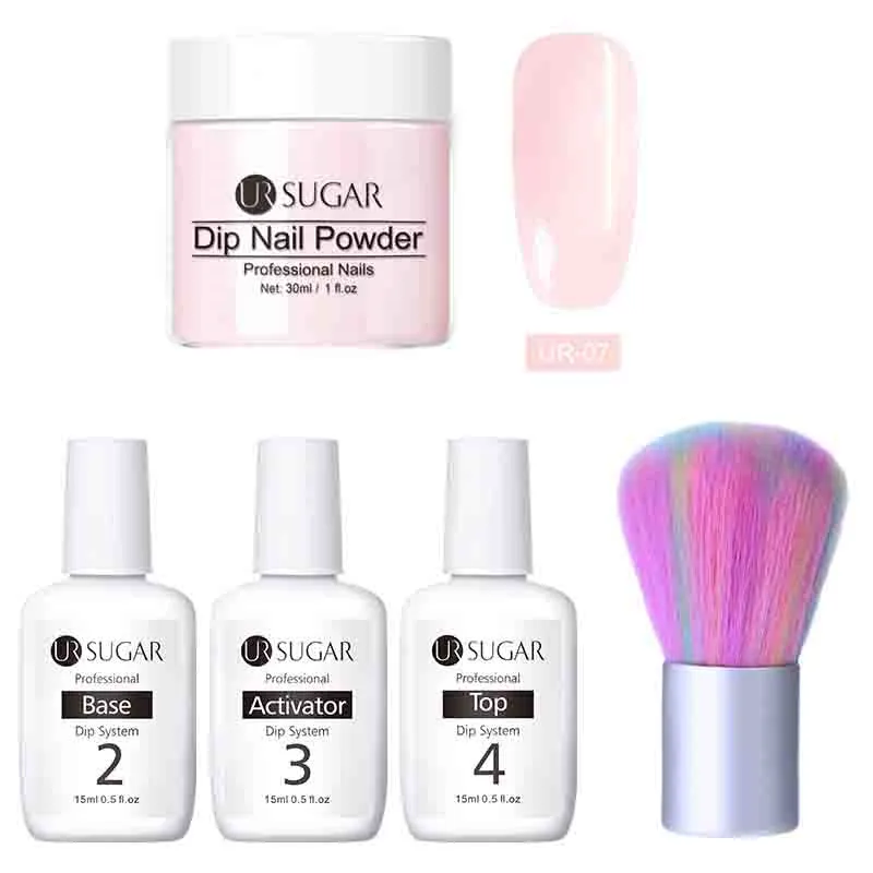 7 Ur Sugar 5 шт./лот погружение блеск для ногтей порошок без лампы лечения Dip система Французский маникюр с базой активатор жидкий гель комплект - Цвет: 7