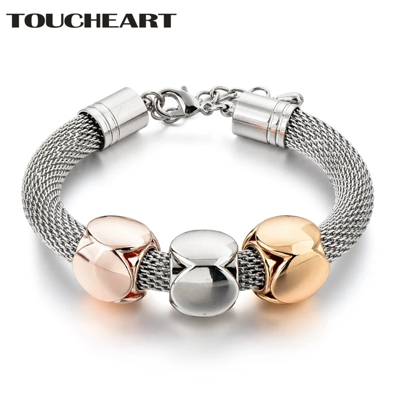 

TOUCHEART New Luxury Brand Square Distance Bracelet&Bangles Charms For Women Silver Jewelry Making Friendship Bracelet SBR180116