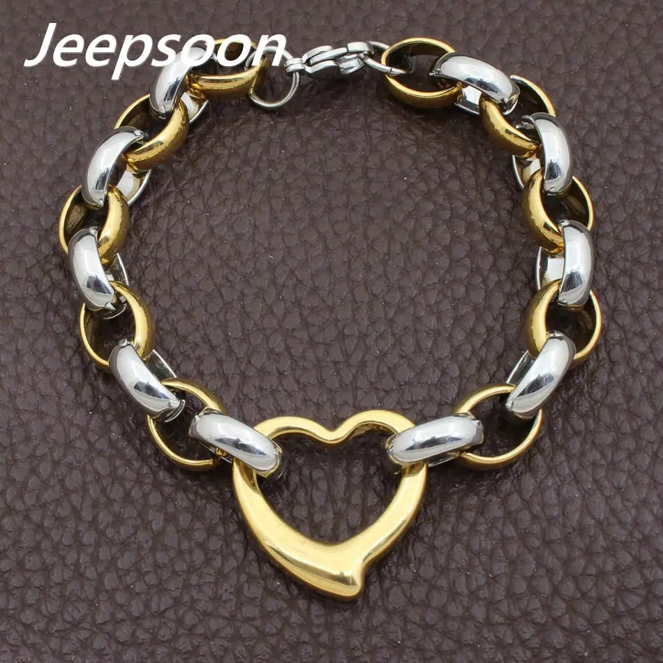 

Wholesale Fashion Stainless Steel Jewelry Heart Bracelet Chain High Quality Jeepsoon BGEGAMBA