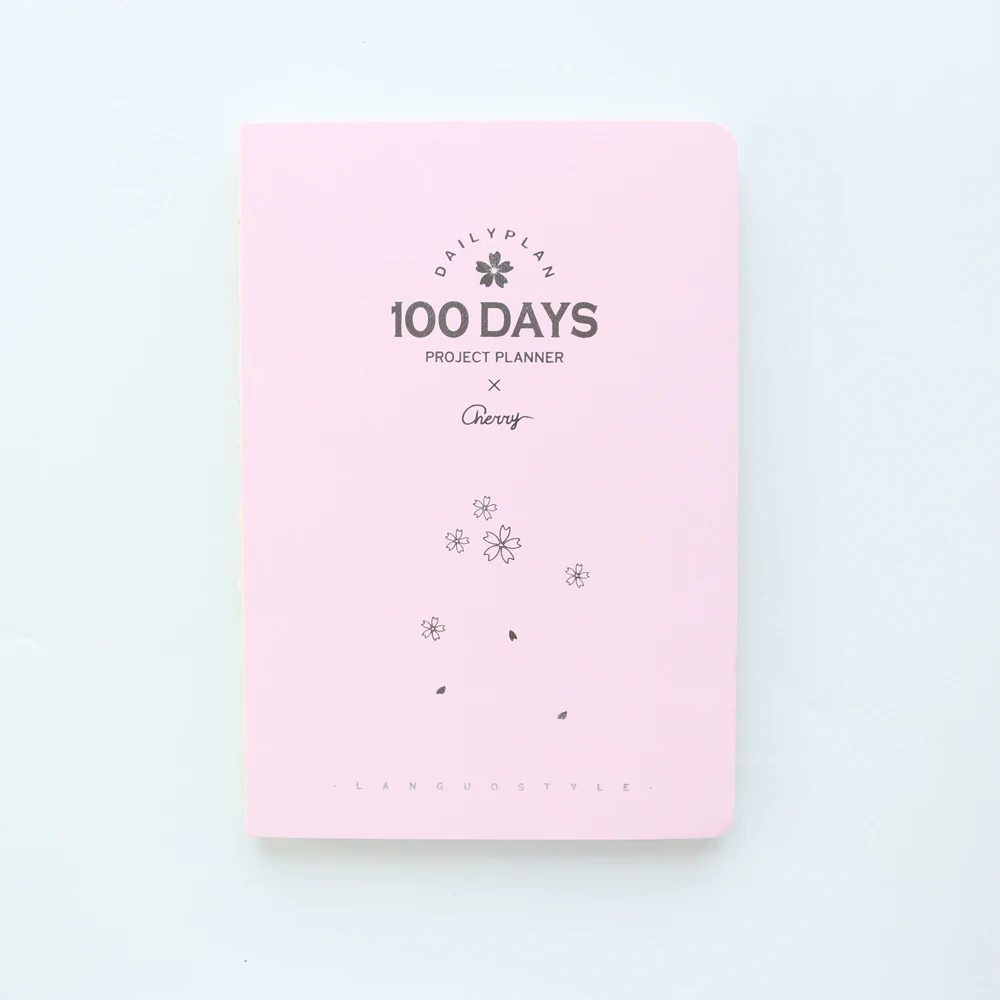 Domikee, милый, твердый переплет, для школы, 100 дней, ежедневник, органайзер, канцелярские принадлежности, хороший, для студентов, планировщик, блокнот-органайзер, A5 - Цвет: Розовый