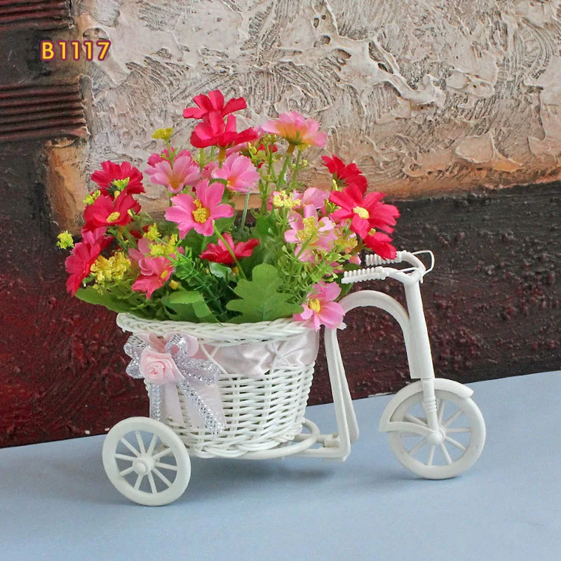 5 шт./лот пластиковые белые трехколесный велосипед цветочные корзины для