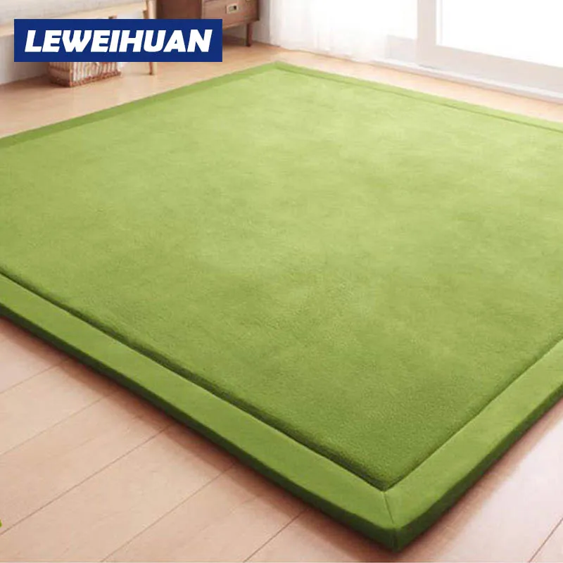 Thick Play Mats Coral Fleece Blanket Carpet Children Baby Crawling Tatami Mats Cushion Mattress For Bedroom Kids Christmas Gifts - Цвет: LWH-1078-3