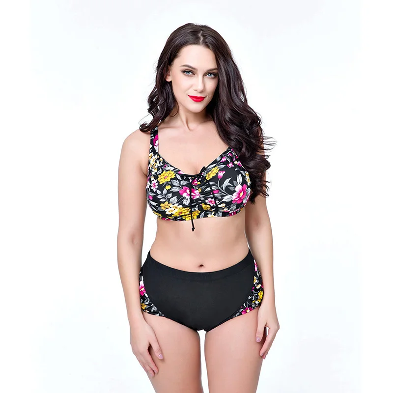 NIDALEE 2017 Плюс Размер Женщин Купальники Высокой Талией Женский Бикини Подтолкнуть