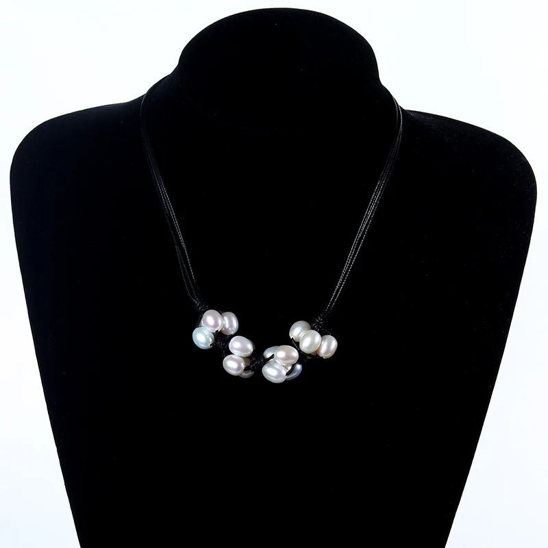 2018 Новый DIY жемчуг Цепочки и ожерелья АААА 8 9 мм пресноводный Fine Jewelry Chocker модные