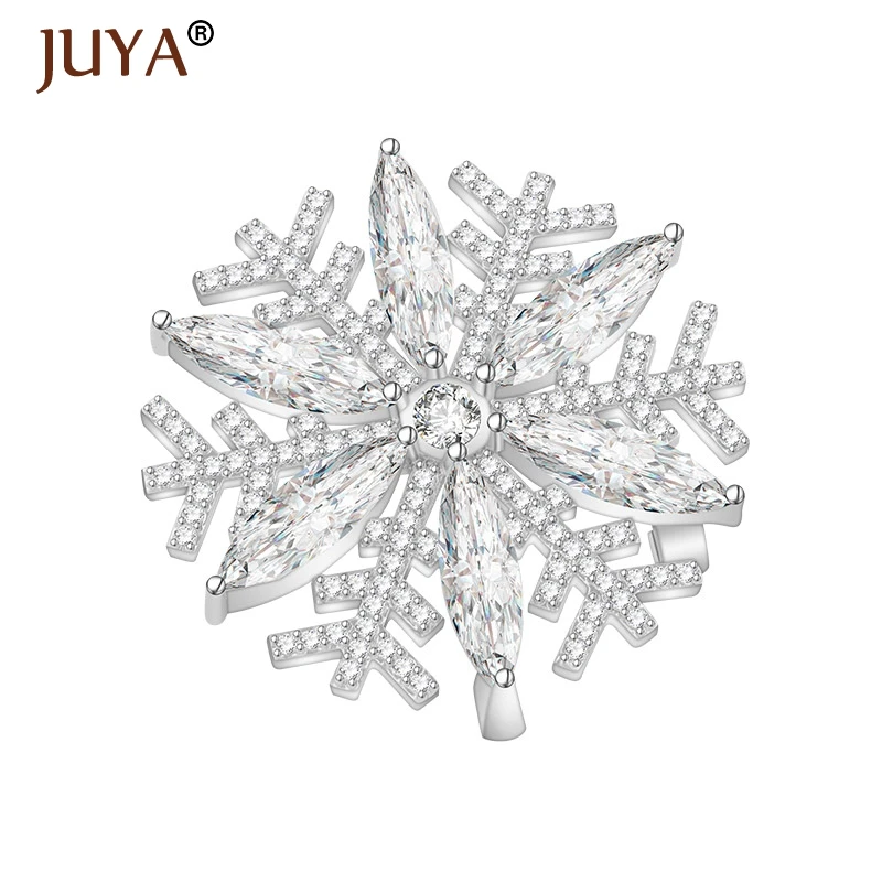 Женская брошь в форме снежинки с фианитами стразы AAA | Украшения и аксессуары