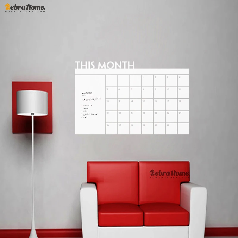 Diy ежемесячный планировщик доске виниловые Настенные календари наклейки фрески