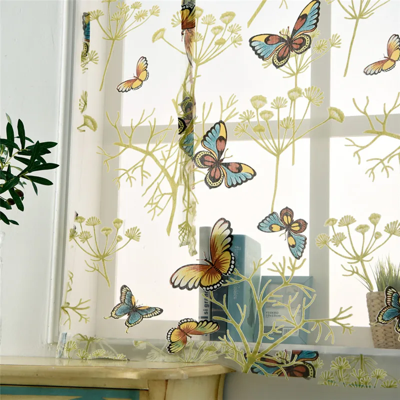 Бабочка римские Короткие шторы для кухни valance sheer гостиной лечения