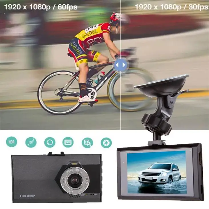 Esddi 3 &quotFull HD 1080 P автомобиль авто DVR камера G сенсор Автомобильный видеорегистратор