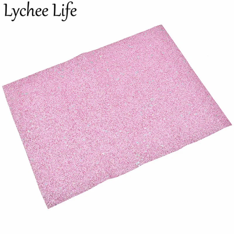 Lychee жизнь 29x21 см; блестящие шпильки Синтетическая кожа ткань сплошной Цвет A4 искусственная ткань, сделай сам, швейная одежда поставки декор