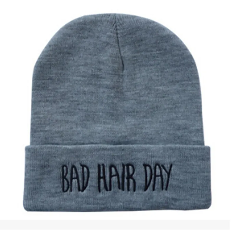 11 Шапочка Bad Hair Day Beanie шапка женский из смеси хлопка с буквенным принтом вязаная зимняя шапка хип-хоп шапки кепки s дешево - Цвет: 11