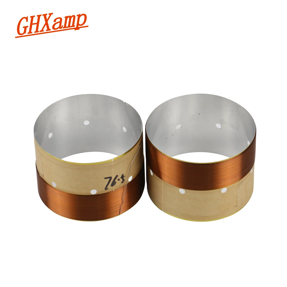 Ghxamp-branco Alumínio Som Air Outlet Hole para Subwoofer Speaker Bass Voice Coil Faça Você Mesmo 8ohm 1018 Subwoofer 76.5 mm Par