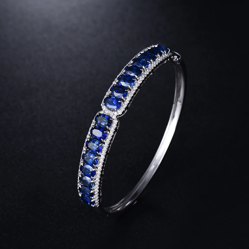 Ювелирные изделия LANMI Real 18Kt Au750 из белого золота с натуральными синими