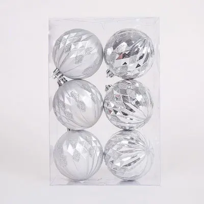 8CM Silver 6pc 4-10 см серебряная Тыква Форма Рождественская елка мяч костюм год креативный кулон подарок украшения для дома - Цвет: 8CM Silver 6pc
