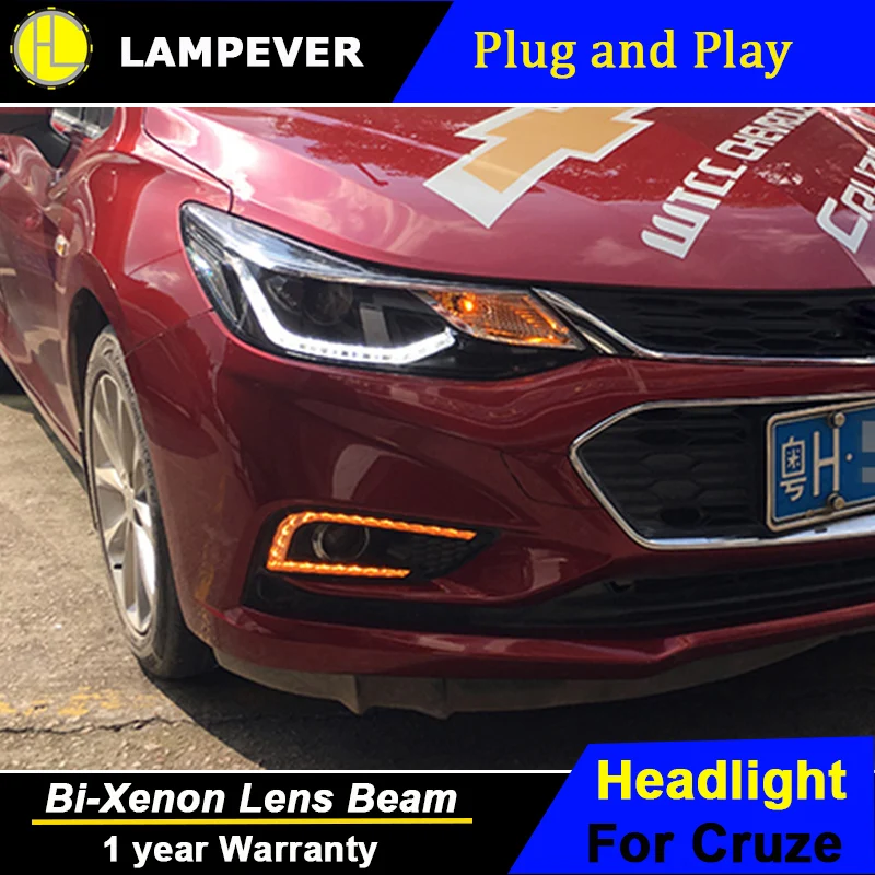 HLC Автомобильные фары для CHEVROLET CRUZE головной светильник s 2017 светодиодный налобный