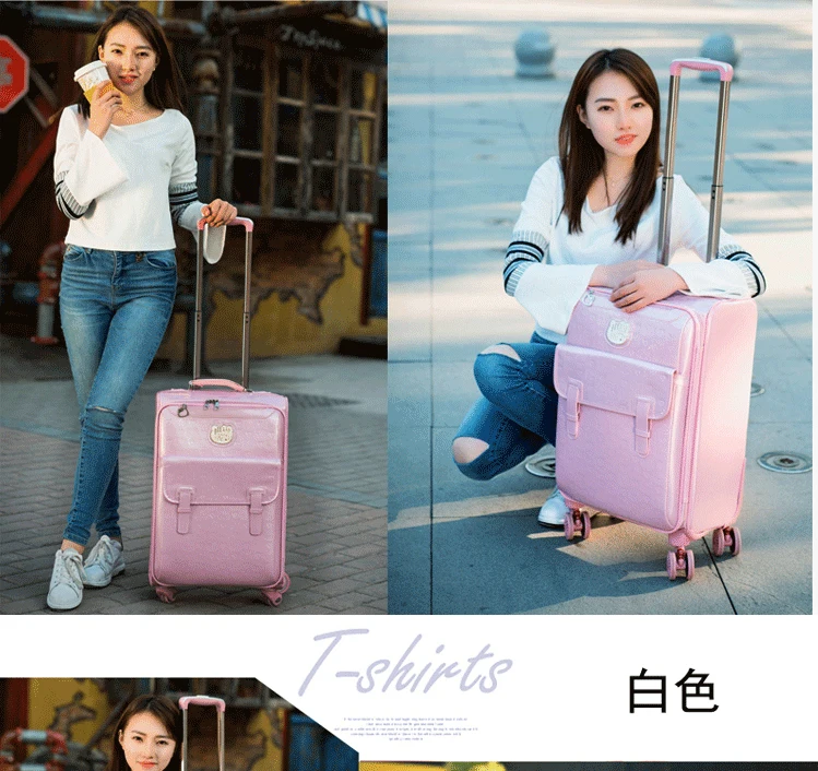 Новинка, милая косметичка hello kitty, 16 дюймов, 20, 24 дюйма, для девушек, студентов, милая Дорожная сумка на колесиках, чемодан, mala, женская сумка на колесиках