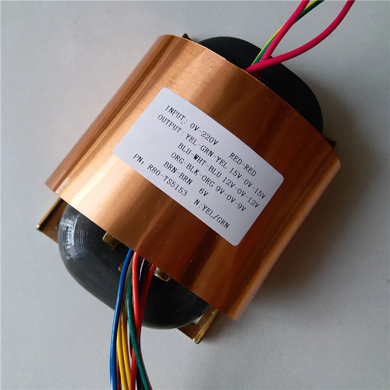 15V 0 1.2A 12V 9V 6V R сердечника трансформатора 100VA R80 пользовательские трансформатор 220V