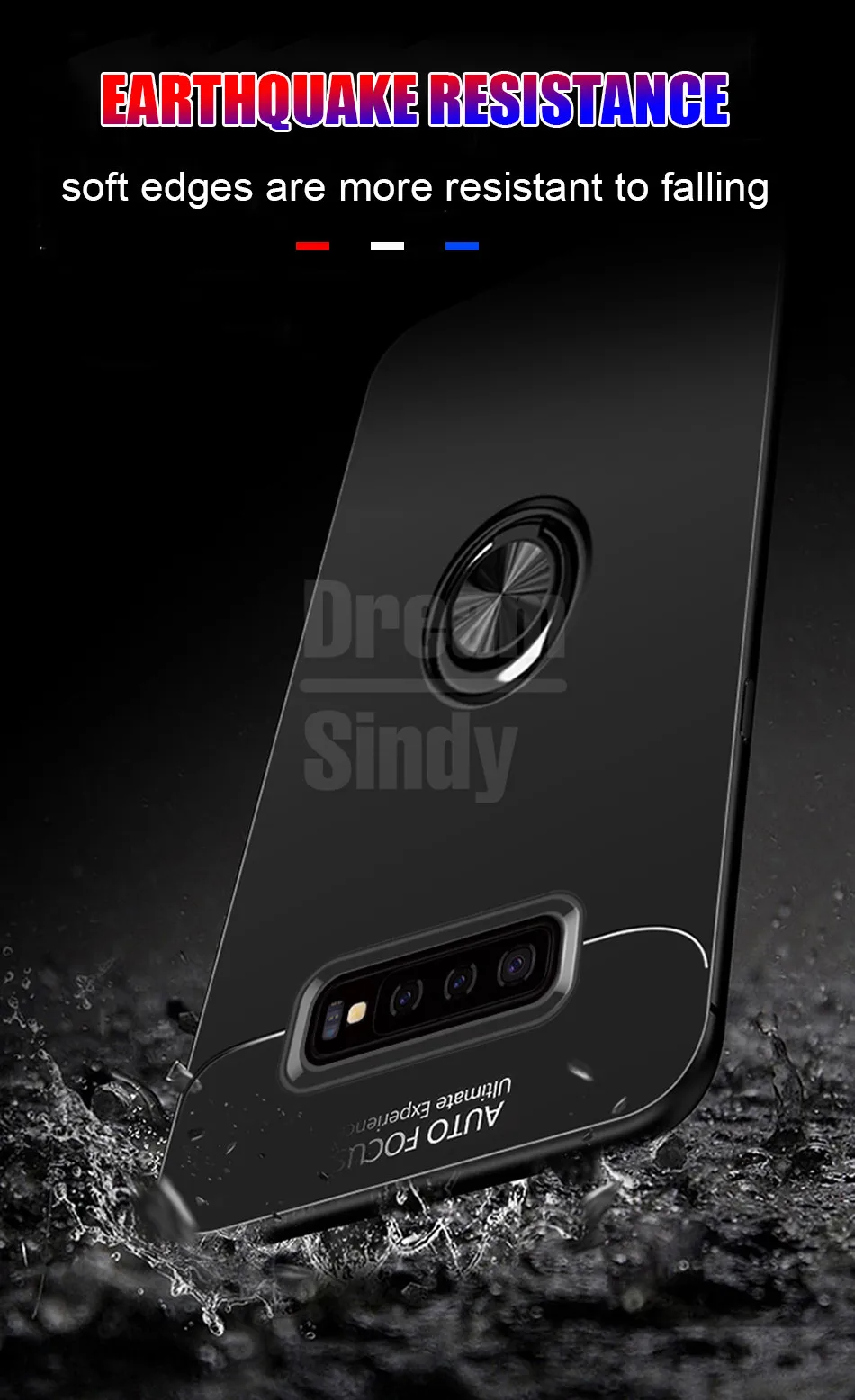 Роскошный противоударный чехол с металлическим кольцом для samsung Galaxy S8 S9 Plus S10 Lite чехол для телефона чехол для S10E Note 8 9 мягкий чехол