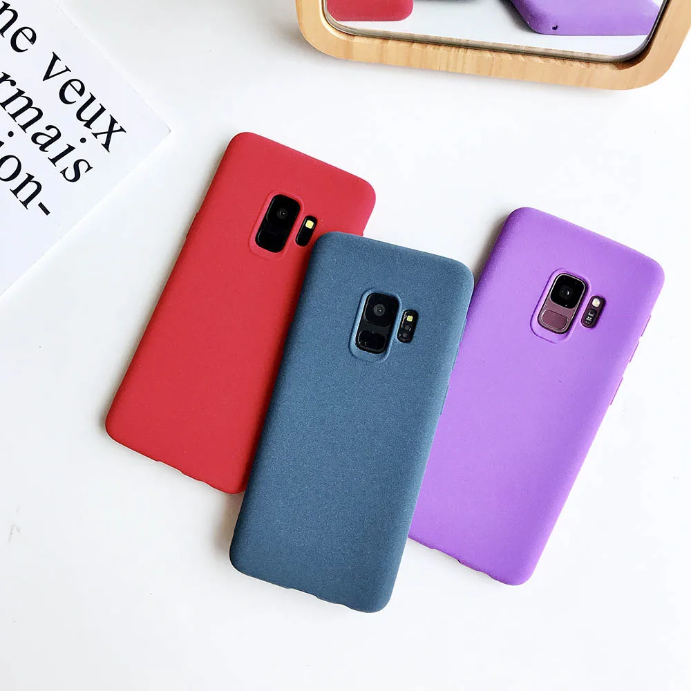 Fitted style Wool velvet texture paint pc case for Samsung galaxy S9 S8 coque Matte silicone cases samsung plus |