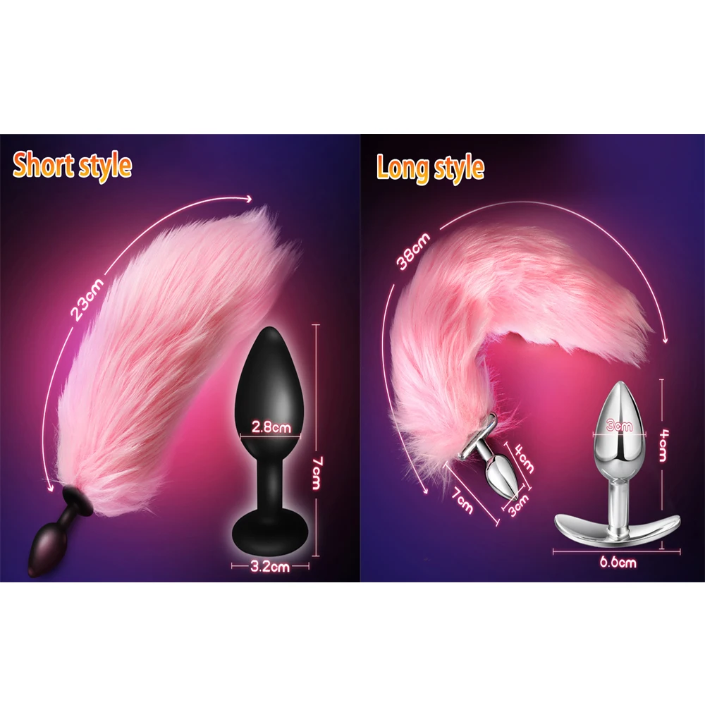 Metal Fox Tail Anal Plug Sex Toys Butt Erotic lighting Feather Anus For Woman Men Couples Bead | Красота и здоровье