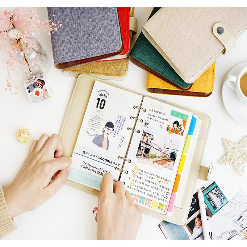

Yimi A5A6 notebook colorful fabric cover simple small fresh binder planner with inner page