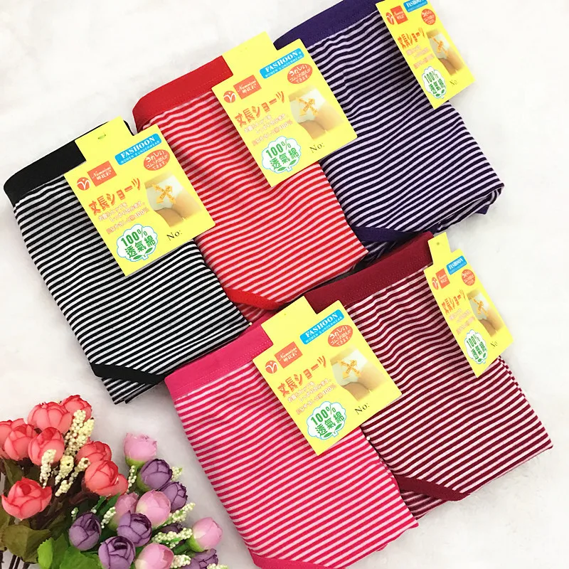 

Трусы женские в полоску, дышащее хлопковое нижнее белье, большие размеры, 10 шт./лот, XXL-6XL