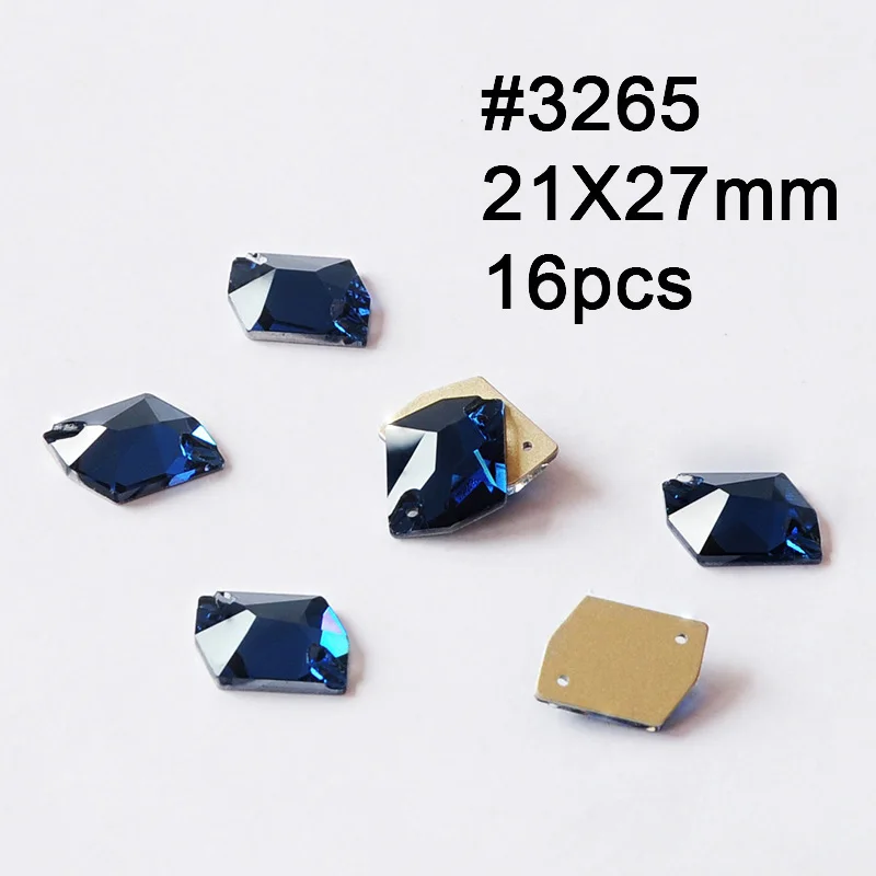 Cosmic 21X27mm 16pcs Смешанные Пришивные хрустальные стразы Rivoli Drop Монтана Швейные стеклянные стразы камни вышитые ткани аксессуары платье для одежды - Цвет: Cosmic 21X27mm 16pcs