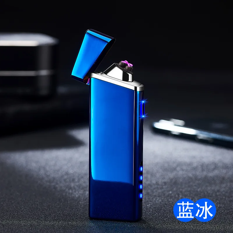 Arc Plasma Lighters Отпечаток пальца курительная электрическая зажигалка с гнездом usb двойная дуга плазма перезаряжаемая металлическая сигаретная Зажигалка сигара 2 дуги Зажигалка труба свеча - Color Name: Arc Plasma Lighters
