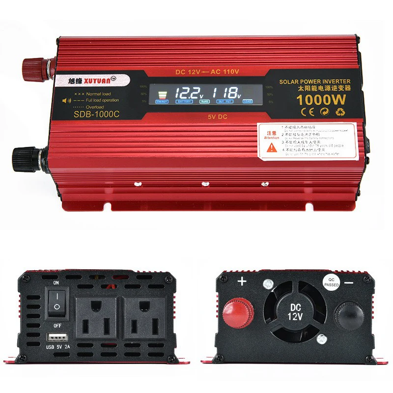 

Portable Car Inverter 1000W Dual Socket USB Port Charger Veicular Car Power Inverter Grid Tie Inversor Converter 12/24v For US