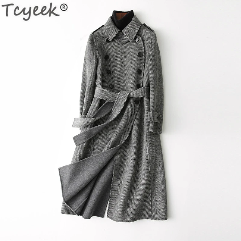 Зимняя женская куртка Tcyeek 100% шерстяное пальто женское осенне-весеннее