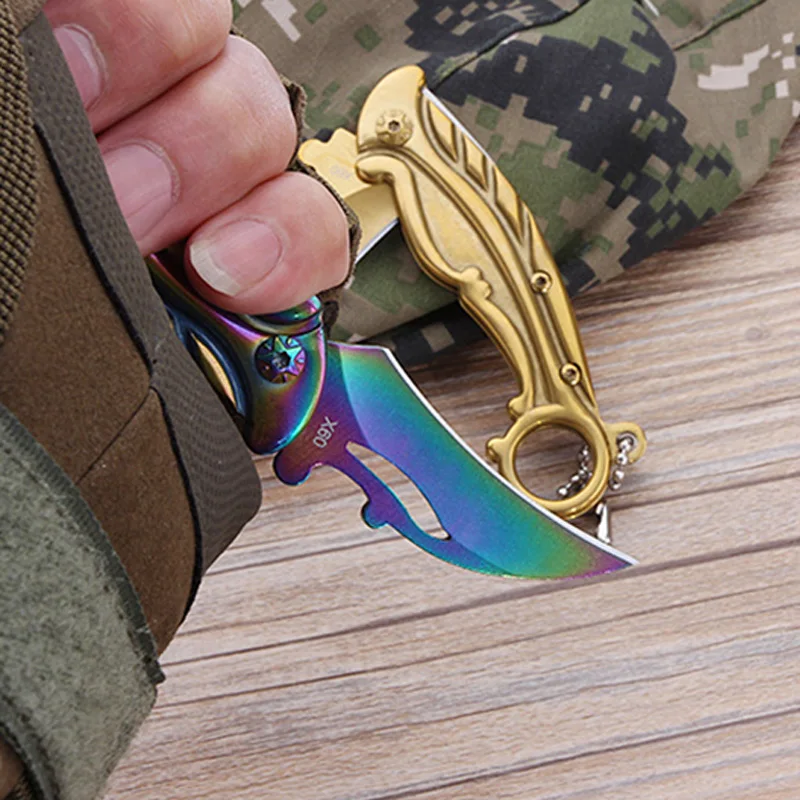 Складной нож Karambit CS GO, нож для выживания, охотничий складной нож, Карманный Походный ручной инструмент, клинок в форме клешни, тактический