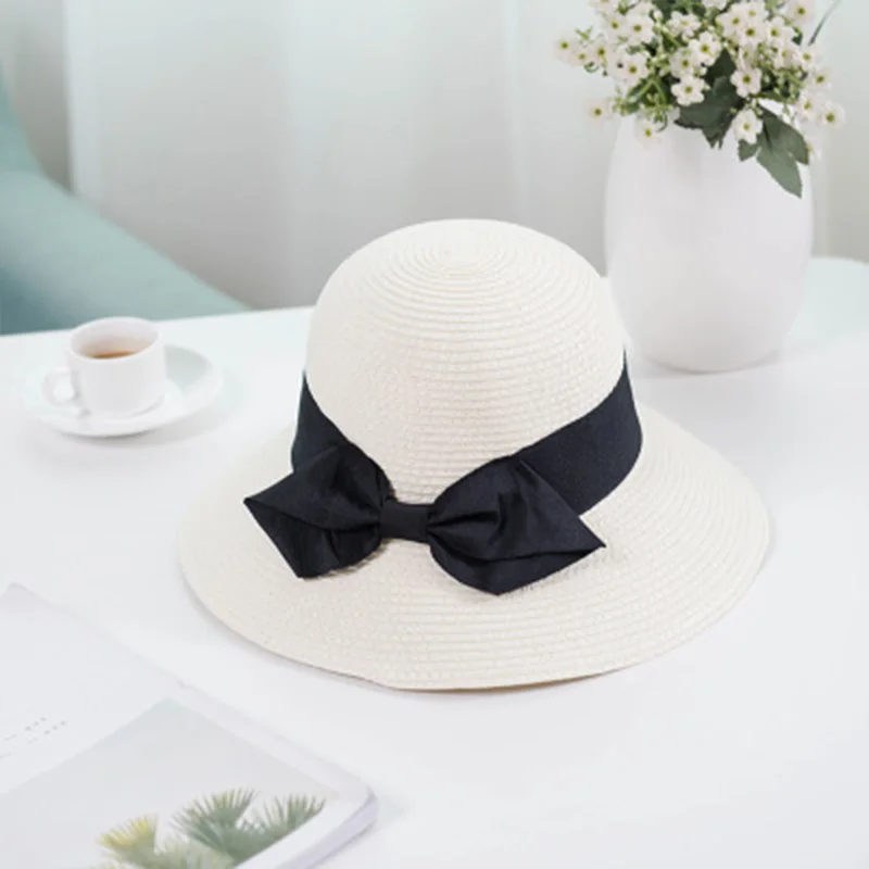 FLYBER элегантные женские соломенные шляпы с бантиком широкими полями для улицы