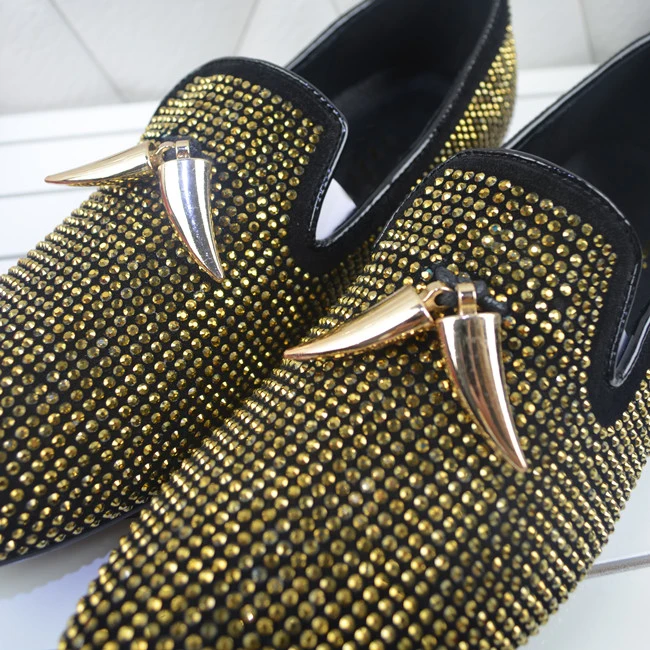 Туфли мужские леопардовые без застежек с блестками | Обувь