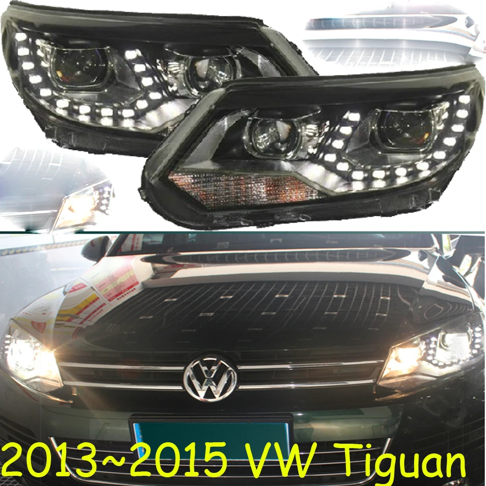 1 Набор автомобильный бампер фары Tiguan головной светильник 2013 ~ 2015y светодиодный DRL