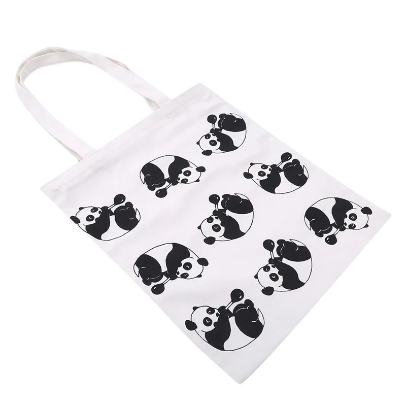 2020 модная женская сумка для покупок Женская Холщовая Сумка с рисунком панды
