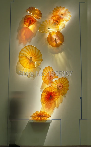 

Free Shipping Elegant Wall Lamp Modern Mouth Blown Glass Art Plates